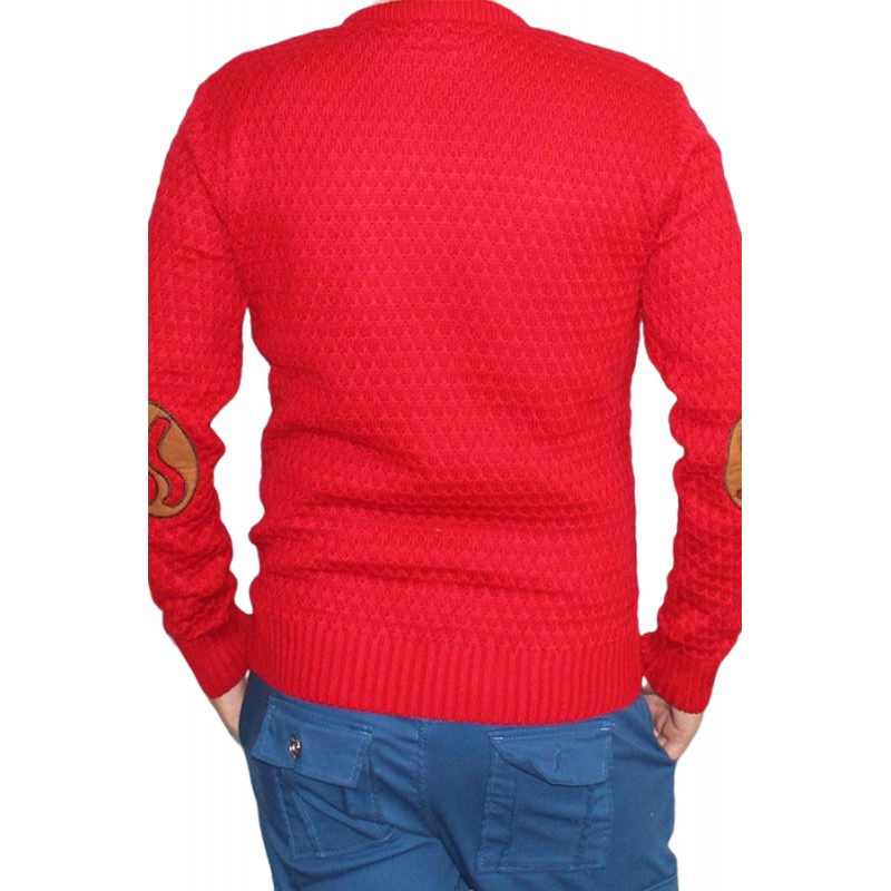 Pulover barbatesc, din tricot, cod 089, culoare rosu Acum la 59,00 lei Livrare 24-48 de ore si Cadou la orice comanda