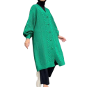 Jacheta Emy, tip Cardigan tricotat pentru femei, culoare verde, oversize, marime mare, inchidere cu nasturi