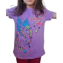 Tricou fetite, model cu unicorn, varsta 4-8 ani, din bumbac, culoare mov