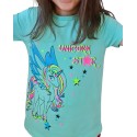 Tricou fetite, model cu unicorn, varsta 4-8 ani, din bumbac 100%